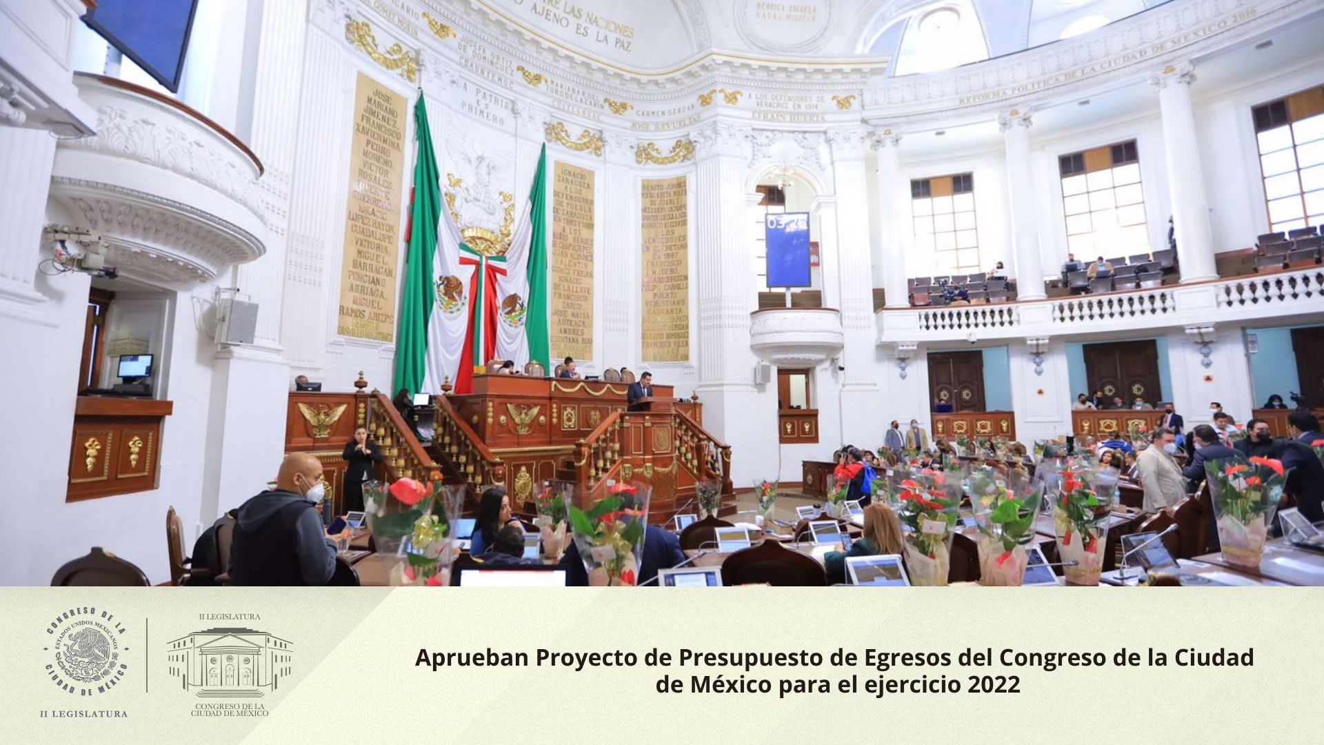 Aprueban Proyecto de Presupuesto de Egresos del Congreso de la Ciudad de México para el ejercicio 2022